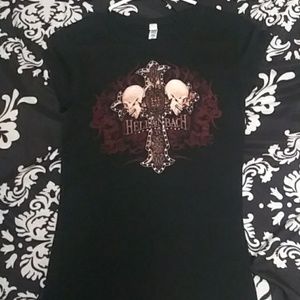 Helen Bach skull and cross shirt